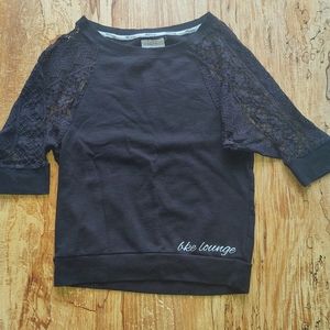 Lace sleeve sweater